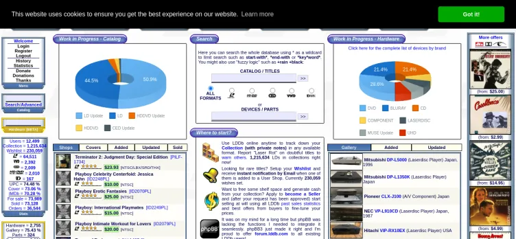 Screenshot LaserDisc Database