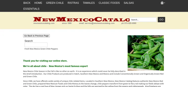 Screenshot New-Mexico-Catalog