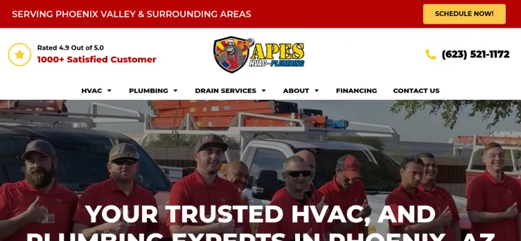 Screenshot A.P.E.S. Arizona Plumbing Expert Services