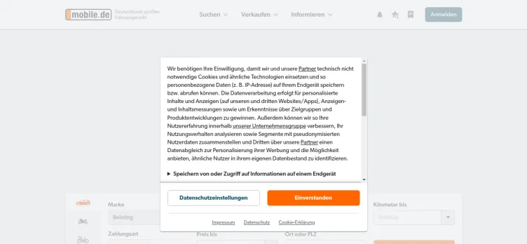 Screenshot mobile.de
