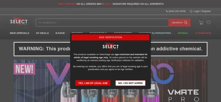 Screenshot Select Vape