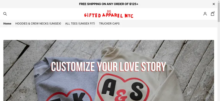 Screenshot Gifted Apparel NYC