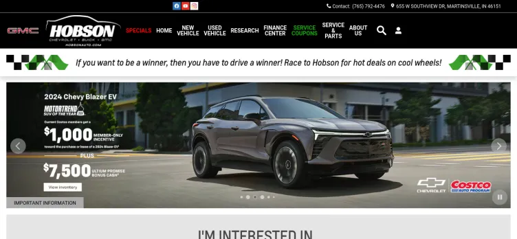 Screenshot Hobson Chevrolet