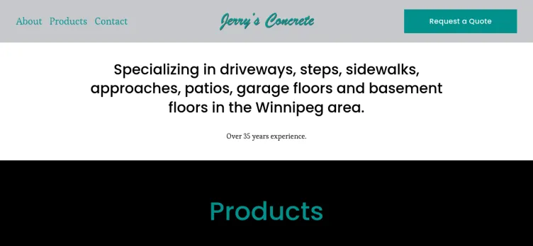 Screenshot Jerry's Concrete Works