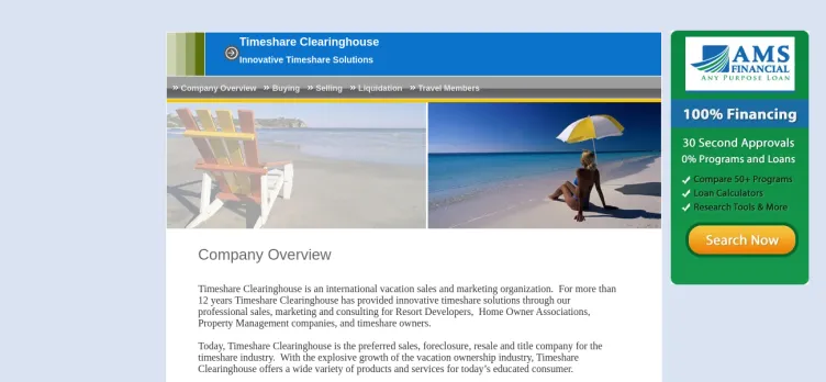 Screenshot Timeshare Clearinghouse