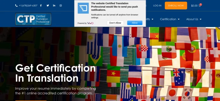 Screenshot Certified Translation Professional Program