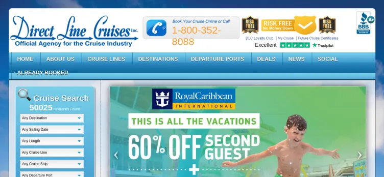 Screenshot Direct Line Cruises