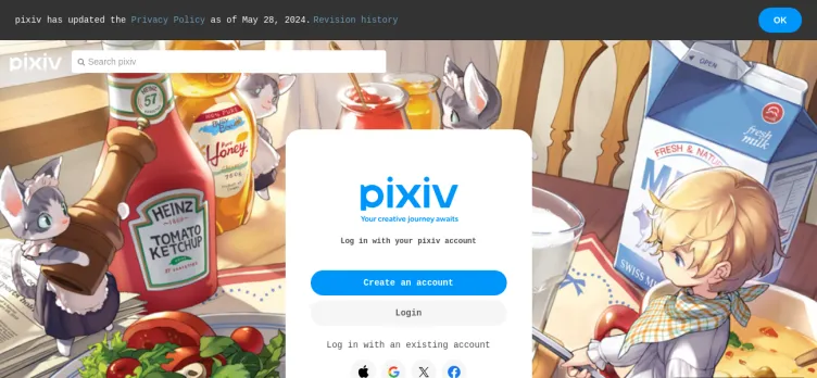 Screenshot pixiv