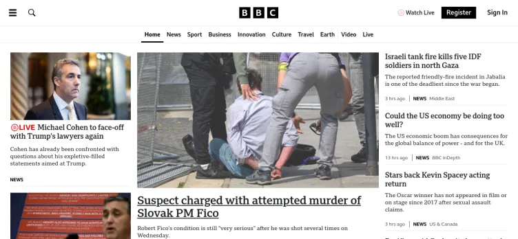 Screenshot BBC.co.uk