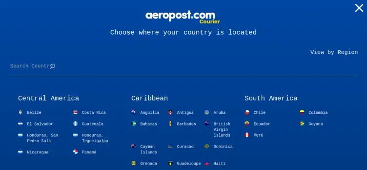 Screenshot Aeropost
