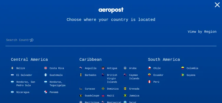 Screenshot Aeropost