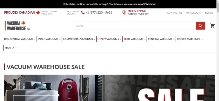 Screenshot Vacuum Warehouse