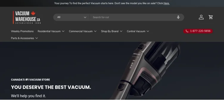 Screenshot Vacuum Warehouse