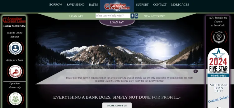 Screenshot Arapahoe Credit Union