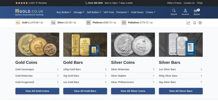 Screenshot Gold.co.uk