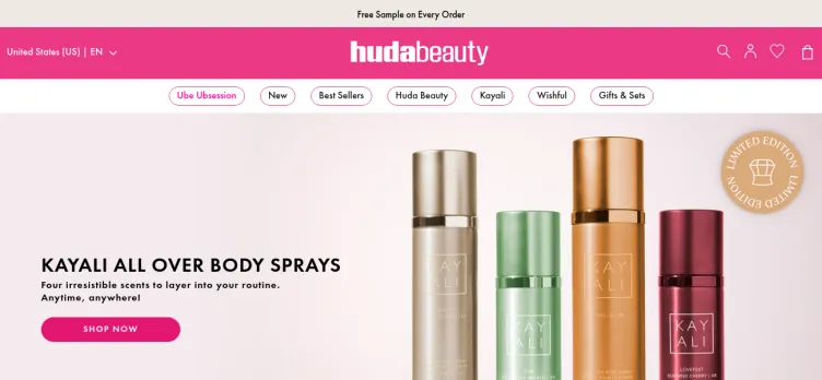 Screenshot Huda Beauty