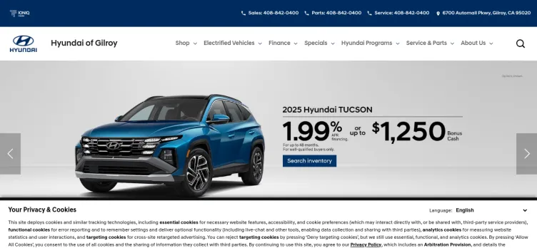 Screenshot Hyundai of Gilroy
