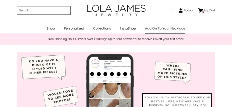 Screenshot Lola James Jewelry