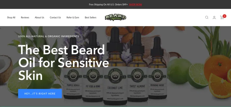Screenshot Beard Organics | Beard Oils | Small Batches | High Quality
