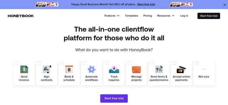 Screenshot HoneyBook