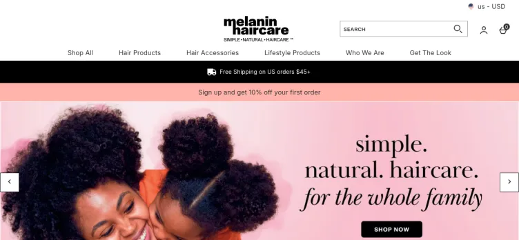 Screenshot Melanin Haircare