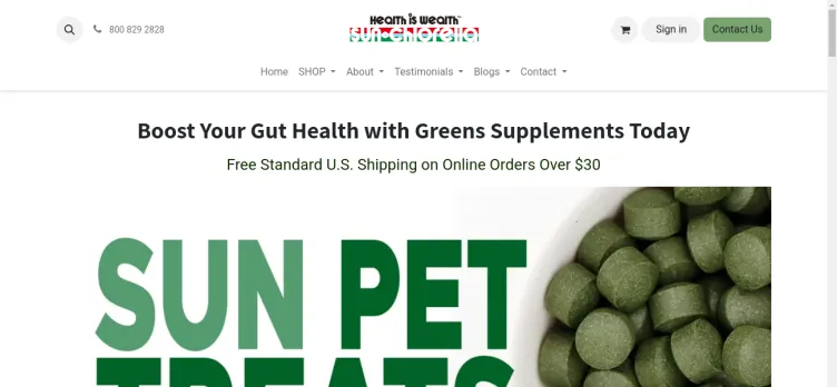 Screenshot Sun Chlorella USA