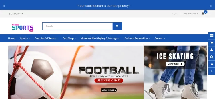 Screenshot Online Sports Mall