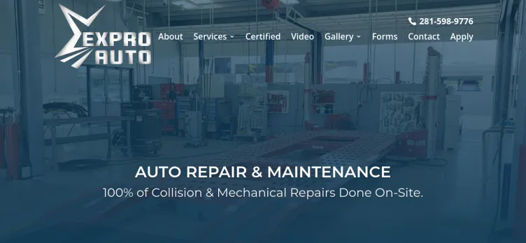 Screenshot Expro Auto Collision & Repair Center