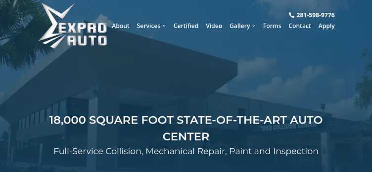 Screenshot Expro Auto Collision & Repair Center