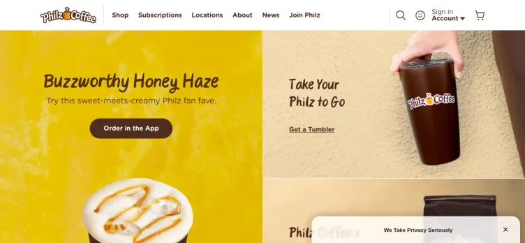 Screenshot Philz Coffee