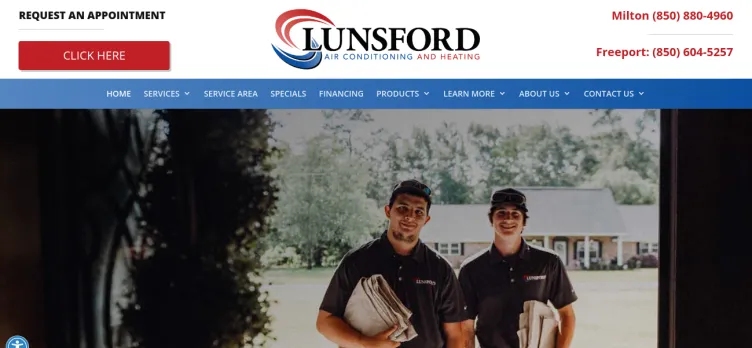 Screenshot Lunsford Air Conditioning & Heating