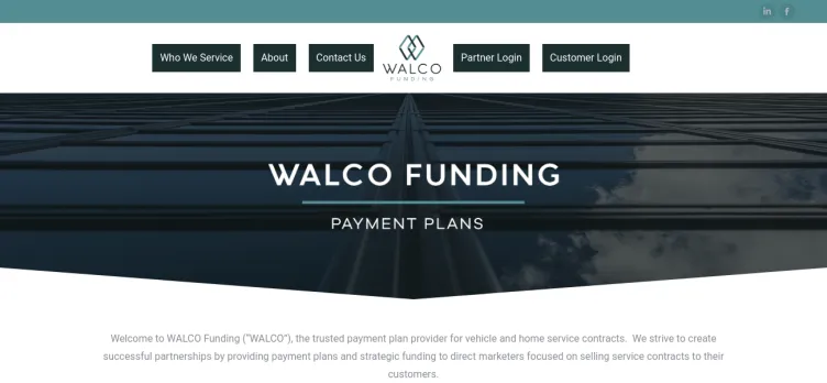 Screenshot WALCO Funding