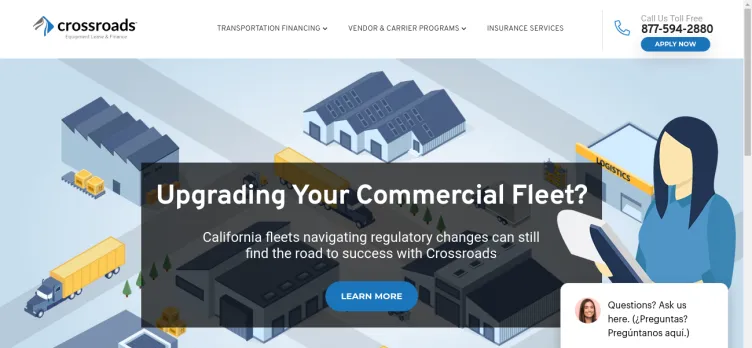 Screenshot Crossroads Equipment Lease & Finance