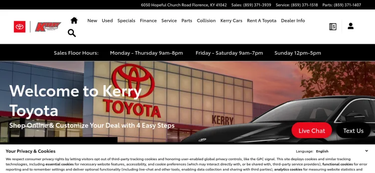 Screenshot Kerry Toyota
