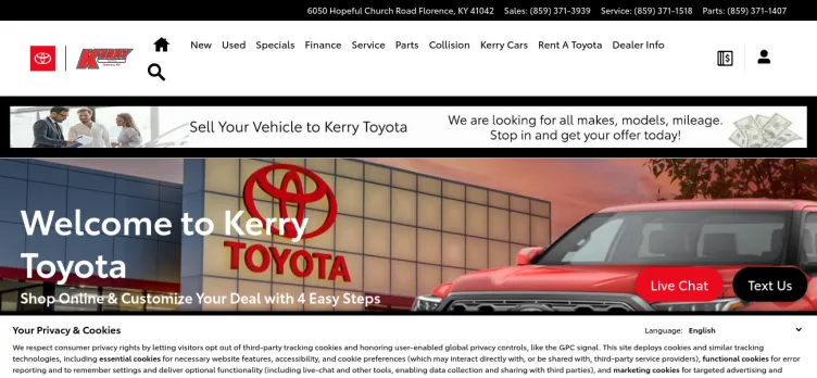 Screenshot Kerry Toyota