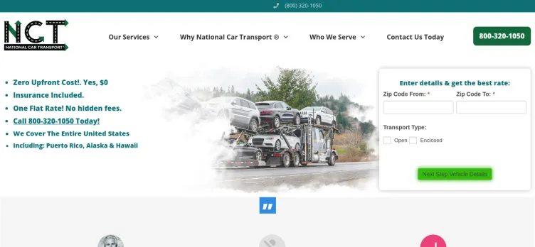 Screenshot National Car Transport