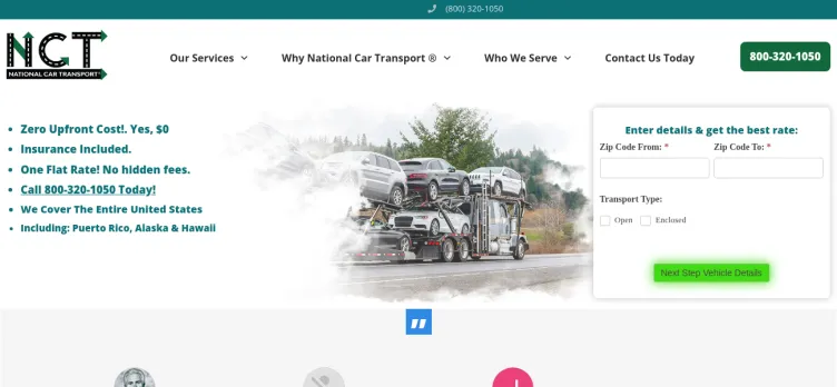 Screenshot National Car Transport