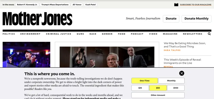 Screenshot Mother Jones