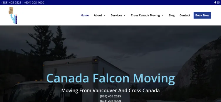 Screenshot Canada Falcon Moving Company