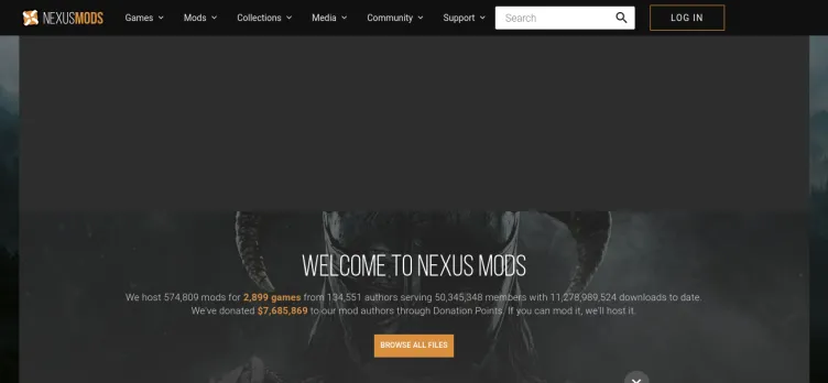 Screenshot Nexus sites