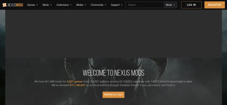 Screenshot Nexus sites