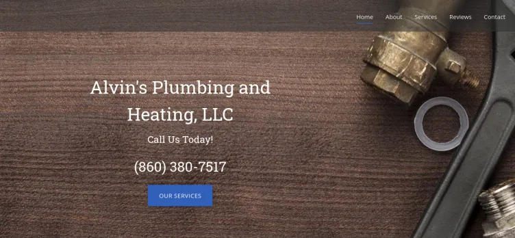 Screenshot Alvin's Plumbing And Heating