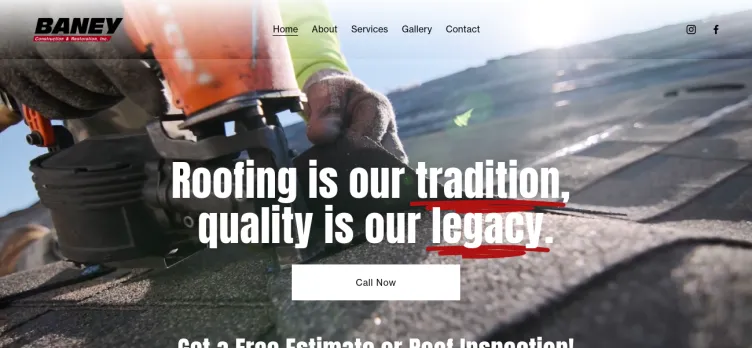 Screenshot Baney Construction & Restoration