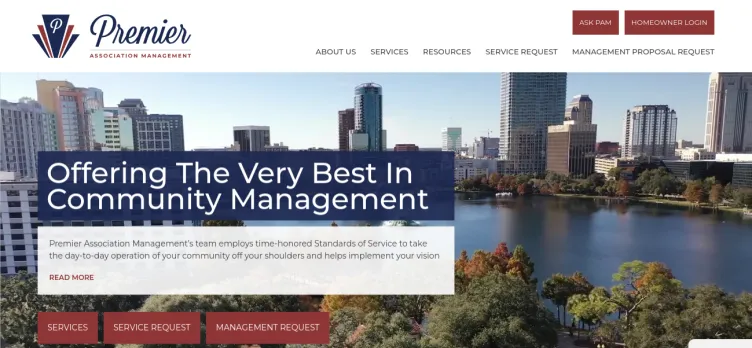 Screenshot Premier Association Management of Central Florida