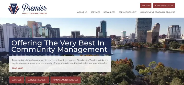 Screenshot Premier Association Management of Central Florida