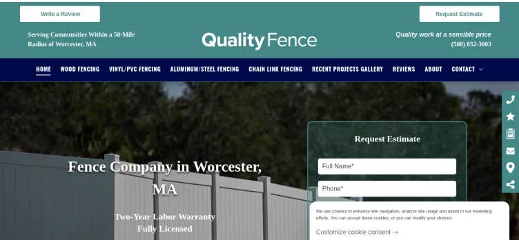 Screenshot Quality Fence Company