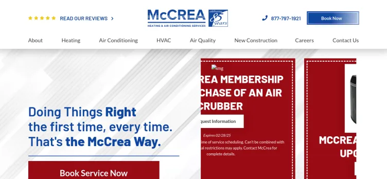 Screenshot McCrea Heating And Air Conditioning