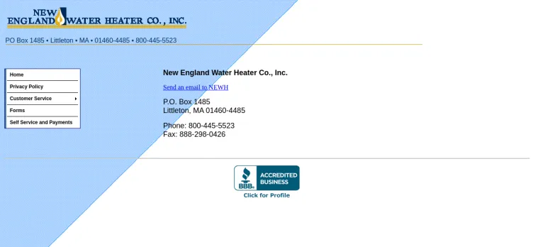 Screenshot New England Water Heater Company