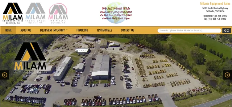 Screenshot Milam's Truck Sales