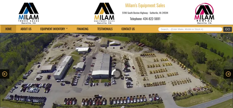 Screenshot Milam's Truck Sales